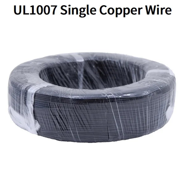 5M/50M Single Core Wire UL1007 PVC Tinned Copper Line 14/16/18/20/22/24/26 AWG Solid Cord LED Line DIY Equipment Electric Cable.