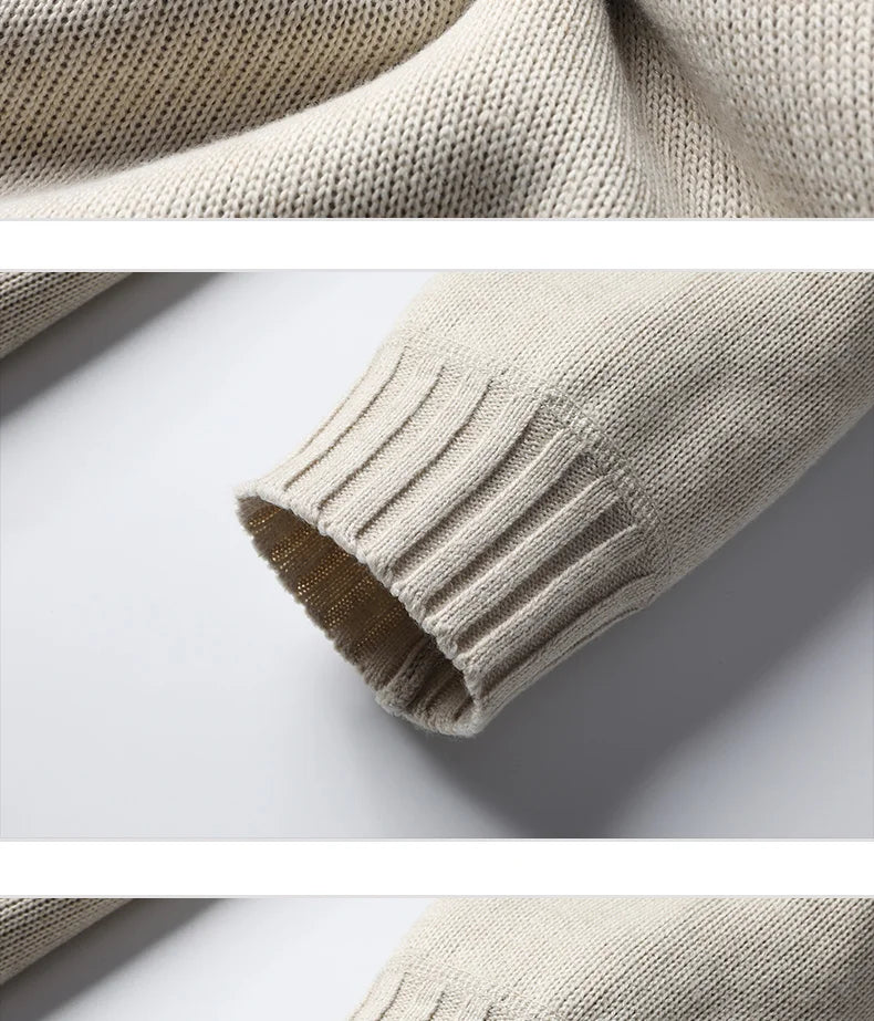 Men's Winter Fleece Pullover Knit Sweater Wool Plus Velvet Clothing Thick Warm O-neck Jumpers Fashion Y2K Knitwear.