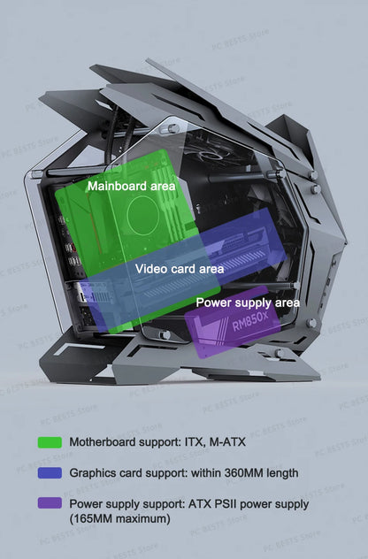 Jonsbo MOD3 MINI E-sports Case MATX/ITX Computer Game Chassis 5V ARGB Lamp Effect ATX PSII Power Support Special-shaped Chassis.