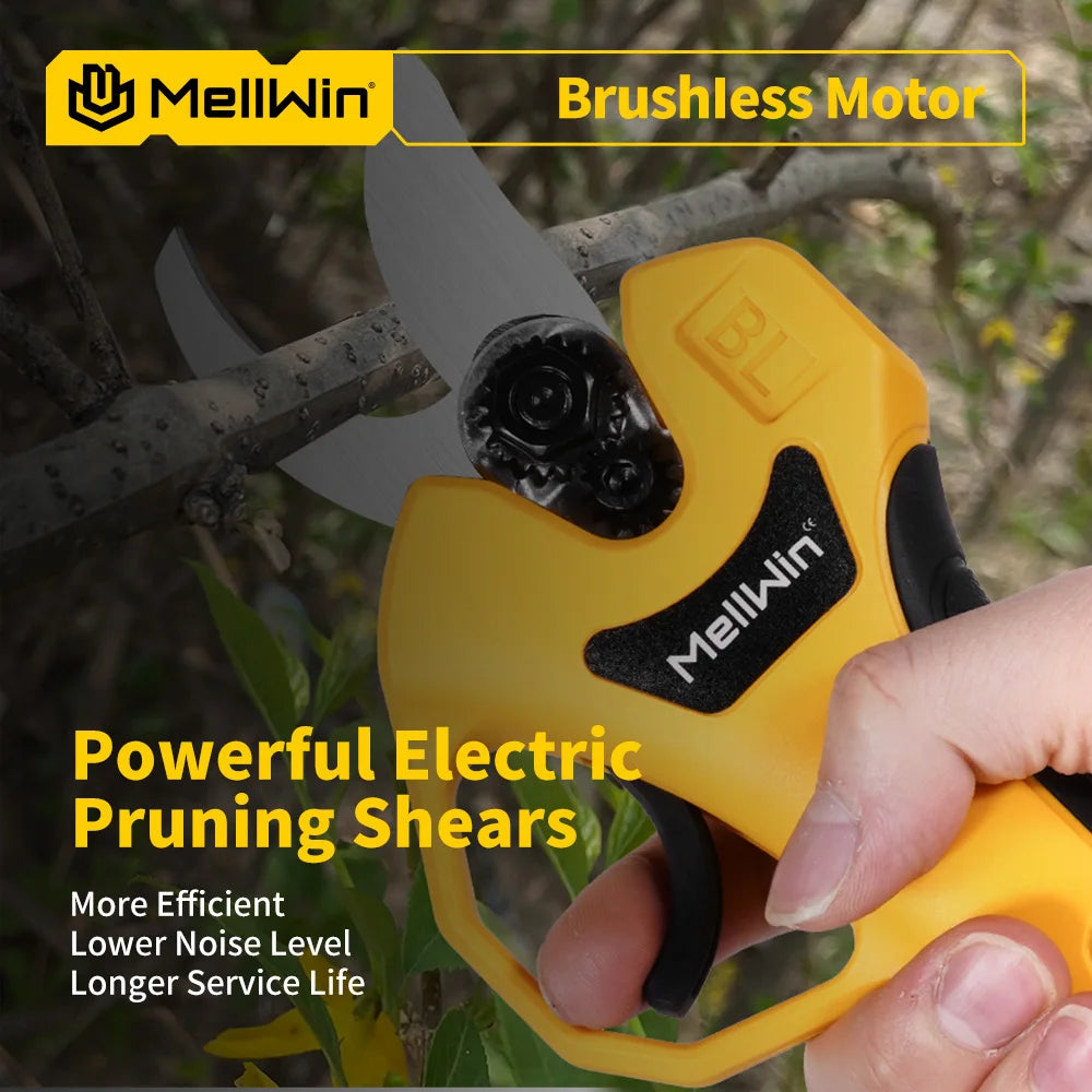 MELLWIN Bürstenlose 30mm Elektrische Pruner Schere Obst Baum Bonsai Cordless Beschneiden Schere Power Werkzeuge Für Makita 18V Batterie pin