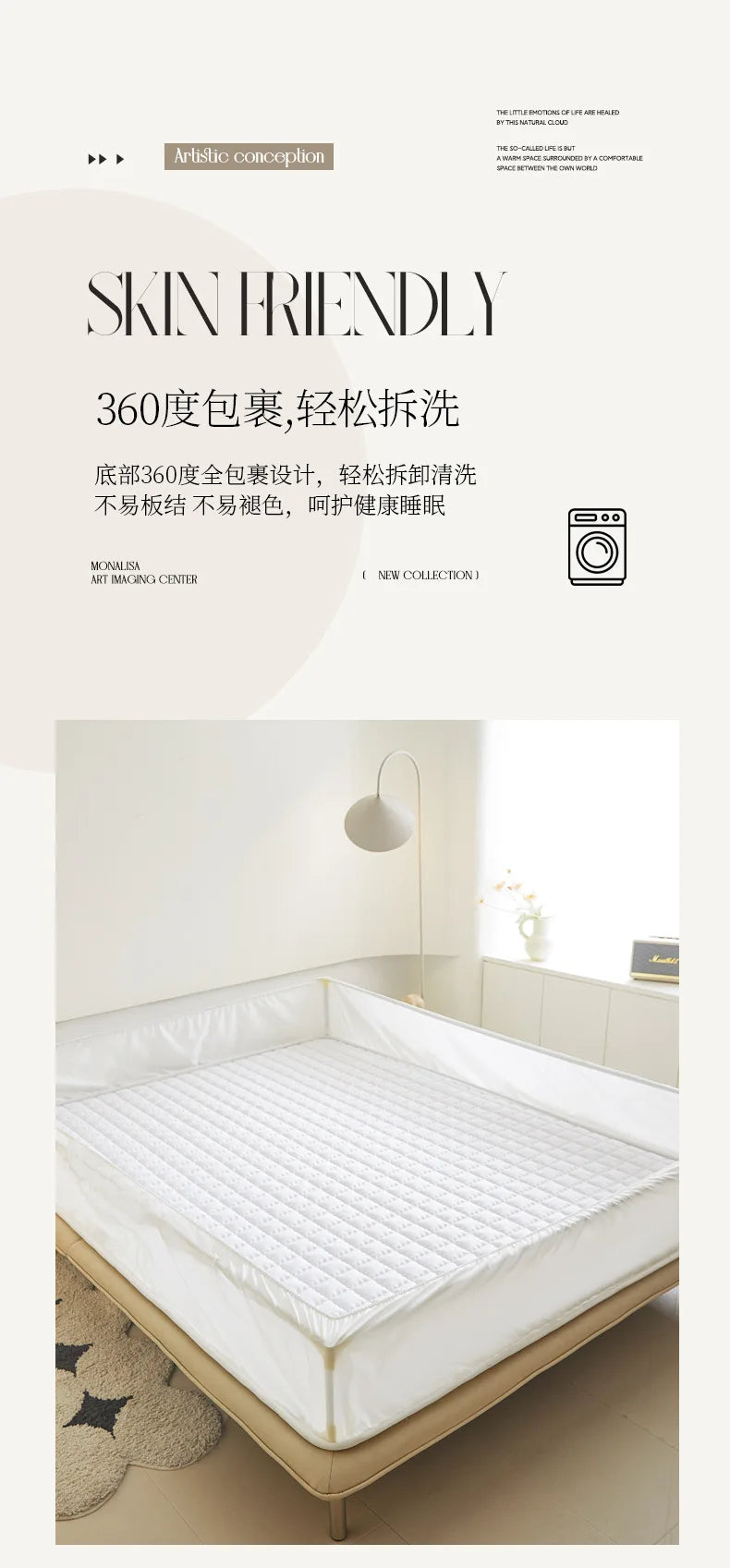 2025 New Thickening Quilted Waterproof Mattress Skin-friendly Slow rebound Cushion Anti-wrinkle Single double size Fitted Mat.