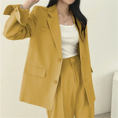 Mode 2-teilige Sets Damen Outfits Frühling Herbst Neu in Koreanische Hosen Sets Pendler Eleganter Anzug Mantel 2-teilige Sets Damen Jacke