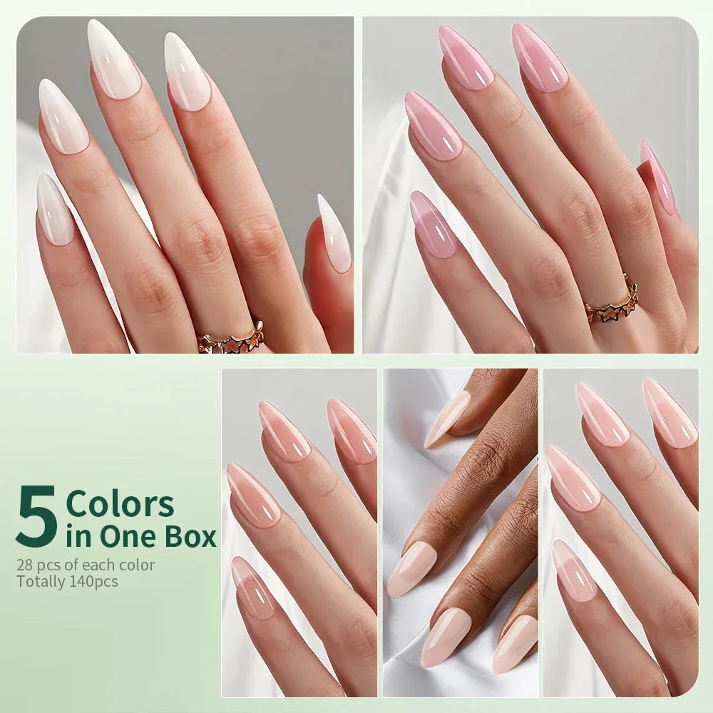 Nailpop 3-IN-1 Nude Natural Soft Nail Tips Set 140PCS Skin Tones Press on Nails Ultra-Fit Gel Nail Extensions Easy Manicure DIY.