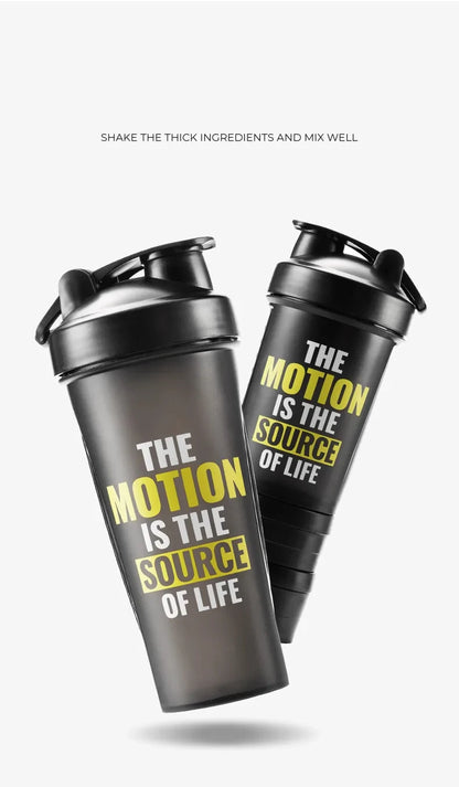 GIANXI Shaker Bottles Gym Sports Protein Powder Mixing Bottle Outdoor Portable Leak Proof Plastic Cup Drinkware.