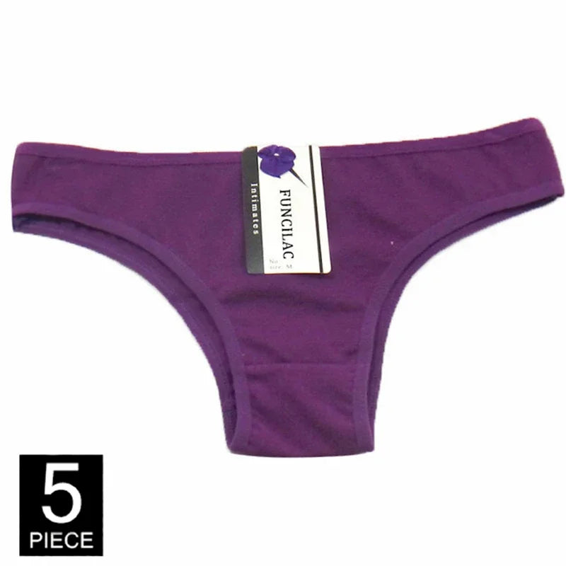 Women Underwear Cotton Sexy Everyday Ladies Girls Panties Plus Size Briefs Intimates Lingerie Knickers 5 Pcs/set.