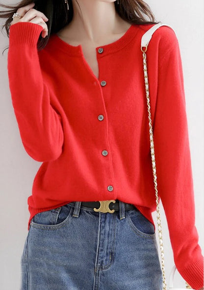 Women Knitted Cardigans Autumn Winter 2025 Round Neck Casual Long Sleeve Tops Solid Basic Soft Sweaters Female.