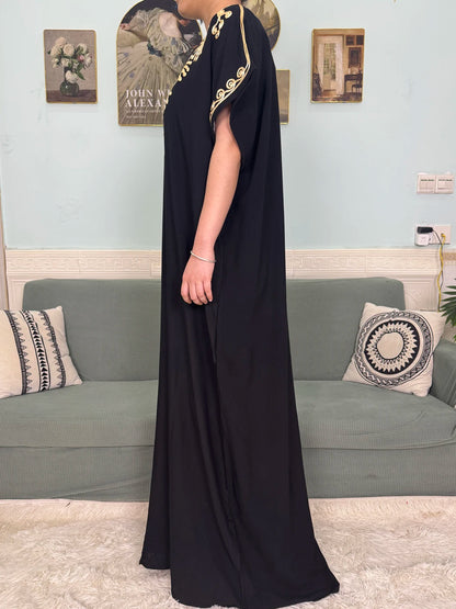 Muslimische Reine Abayas Für Frauen Dubai Baumwolle Applikationen Lose Fit Femme Robe Türkei Islam Traditionelle Kleider Mit Kopftuch Turban.