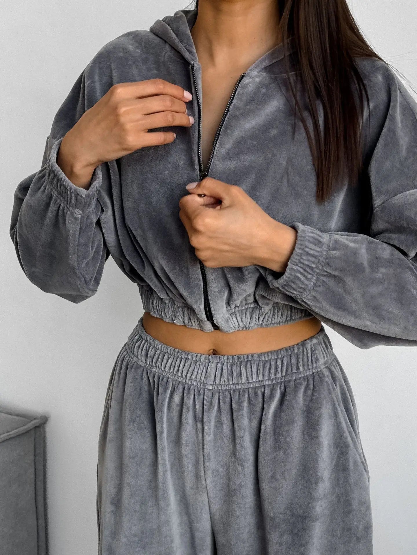 Fall Winter Women's Fashion Hooded Stand Collar Sweatshirt Set Casual Loose Fit Two Piece Streetwear Lounge Gym Ourdoor Outfit