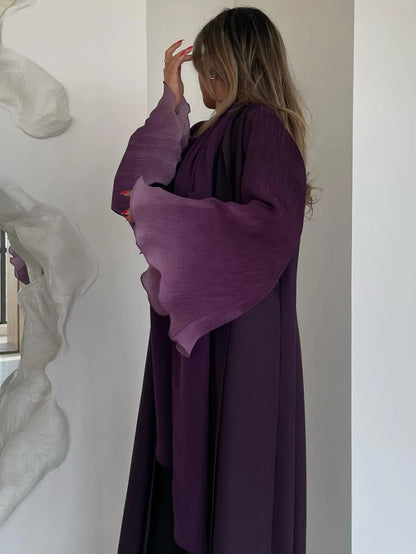 Open Front Abaya Muslim Flare Sleeve Casual Arabian Abayas Middle-East Elegant Turkey Kaftans Women Jilbabs Islamic Maxi Dresses.