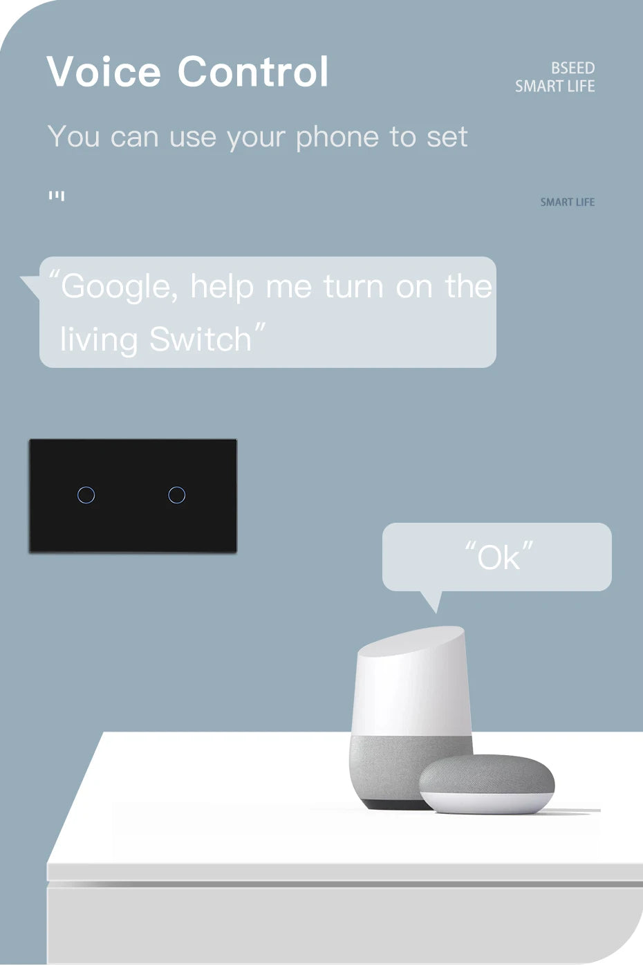 BSEED Wifi 1/2/3Gang Licht Schalter Touch Sensor Glas Schalter Tuya Smart Leben Alexa Control Plus EU Steckdosen Neutral Draht.