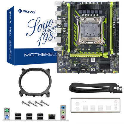 SOYO Gaming Motherboard Set Kit With LGA2011-3 Xeon E5 2650 V4 CPU DDR4 16GB (1*16GB) 2133MHZ RAM Memory M.2 NVME For Desktop.