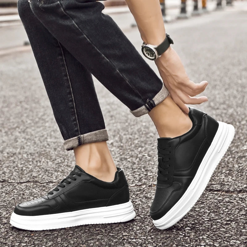 Man Lift Sneakers Men Booster Shoes Elevator  Height Increase Insole 6cm Leisure Fashion Sports  Plus Size 36-43.