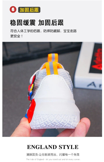 Disney Children's Shoes Fashion Cartoon Spiderman Sneakers for Boys Breathable Sport Shoes Anti-slip Toddler Shoes Student Shoes.