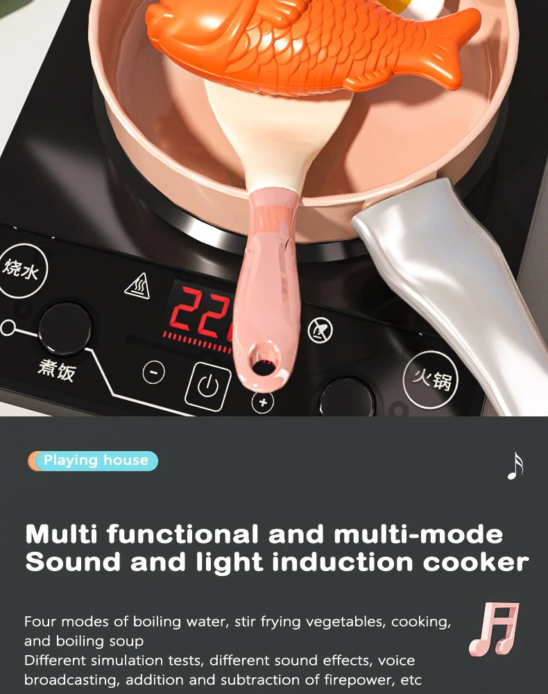 Kids Kitchen Toy Accessories, Pretend Cooking Playset with Play Pots and Pans, Utensils Cookware Toys, Play Food Set, Toy Vegeta.