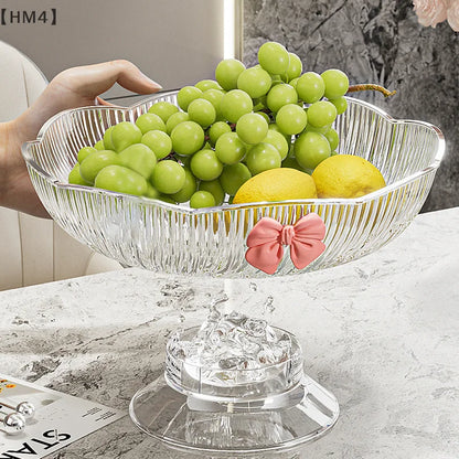 〔HM4〕1Pc Plastic Candy Fruit Plate for Home Coffee Table Candy Platter High-End Snack Placement Platter Ornaments.