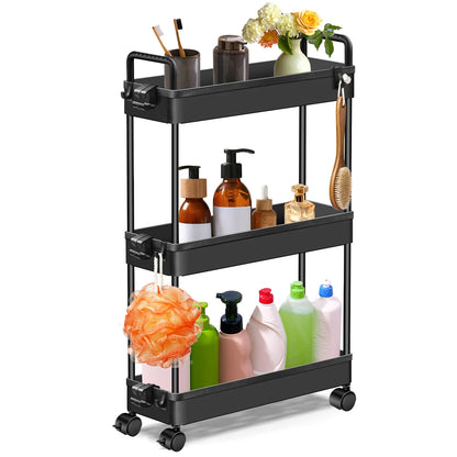 Pipishell Slim Aufbewahrungswagen mit Rädern, Badezimmerwagen-Organizer, Badezimmer-Aufbewahrung, klein, Rollwagen für Badezimmer, Waschküche