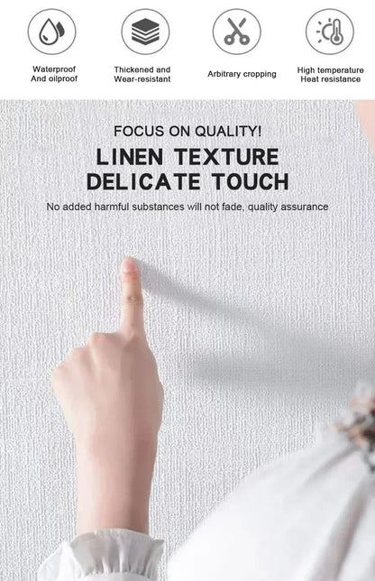 Selbstklebender 3D-Schaum-Wandaufkleber aus Leinen, feuchtigkeitsbeständig, PVC, einfarbig, Hintergrund, Wanddekoration, Tapete, Heimdekoration