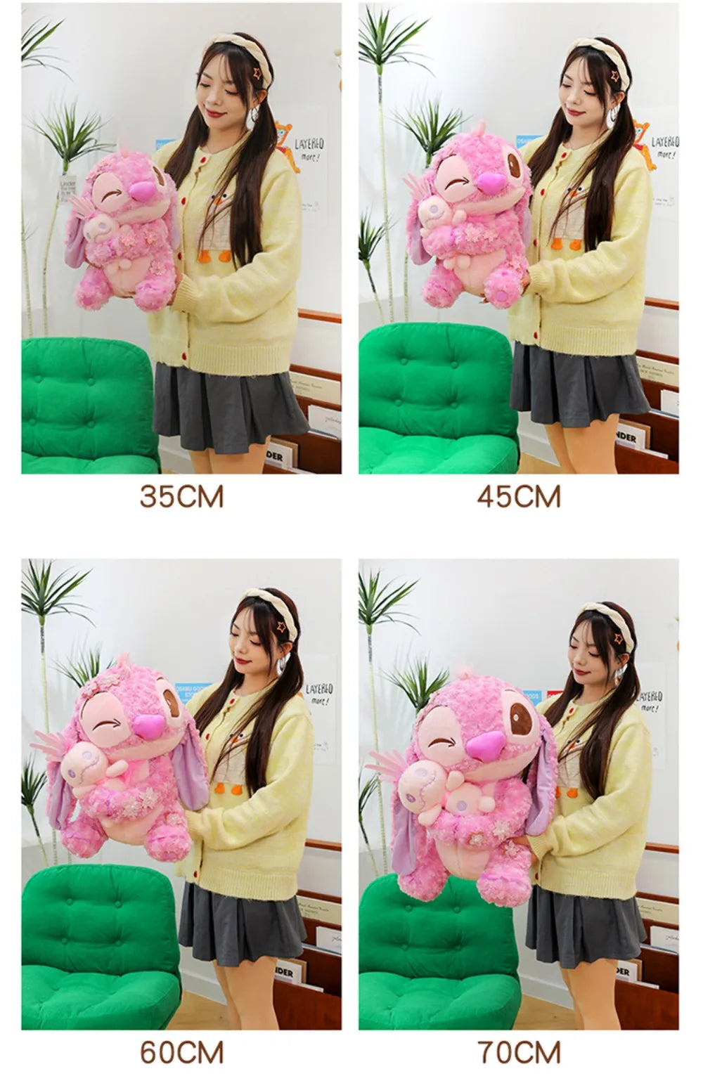 70cm Big Size Disney Lilo & Stitchanime Plush Stuffed Doll Room Decoration Peluche Pillow Angel Plushies Ornaments Gifts.