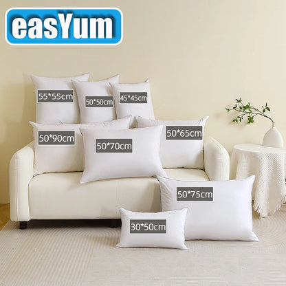 100% Cotton Goose Down Feather Sofa Cushion Bed Pillow Hotel Memory Cushy Support Hypoallergenic for Side Sleepers.