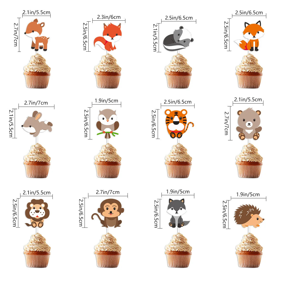 Wald Wald Thema Hintergrund Safari Tiere Alles Gute zum Geburtstag Banner Spirale Aufhänger Kuchen Topper Baby Dusche Geburtstag Party Dekor.