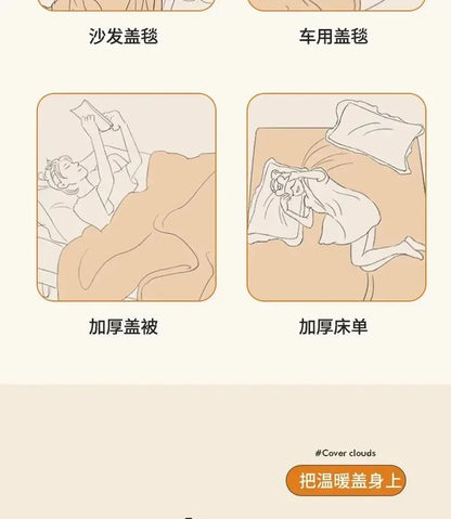 Classic Lily Print Blanket Double Thickened Autumn Winter Raschel Blankets Dormitory Bedrooms Comfortable Cold Resistant Bedding