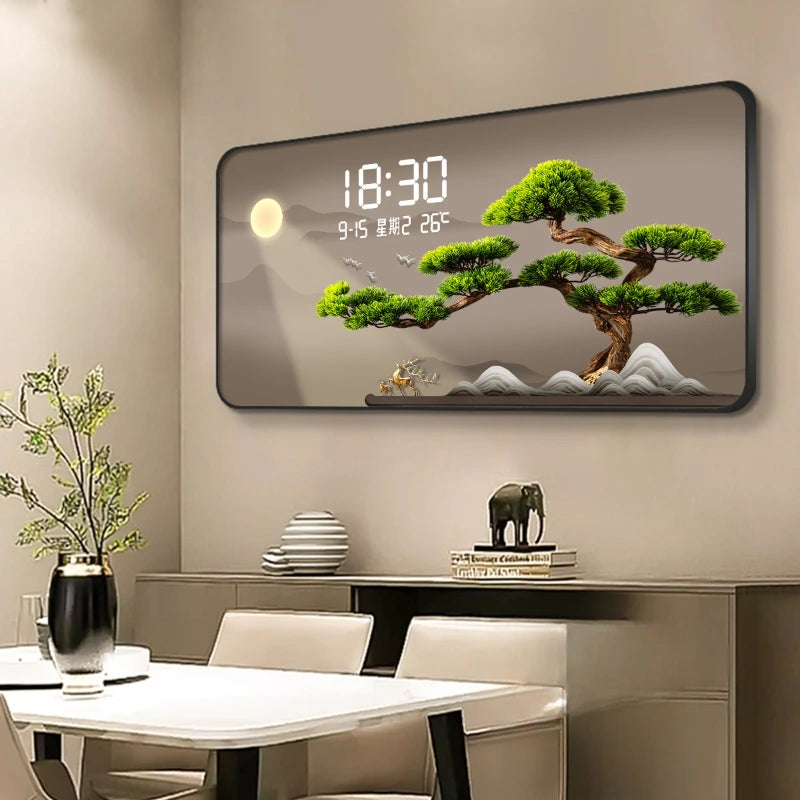 Temperatur Wohnzimmer Wanduhr Büro Horizontal Moderne Digitale Wanduhr Küche Design Horloge Murale Hause Dekoration