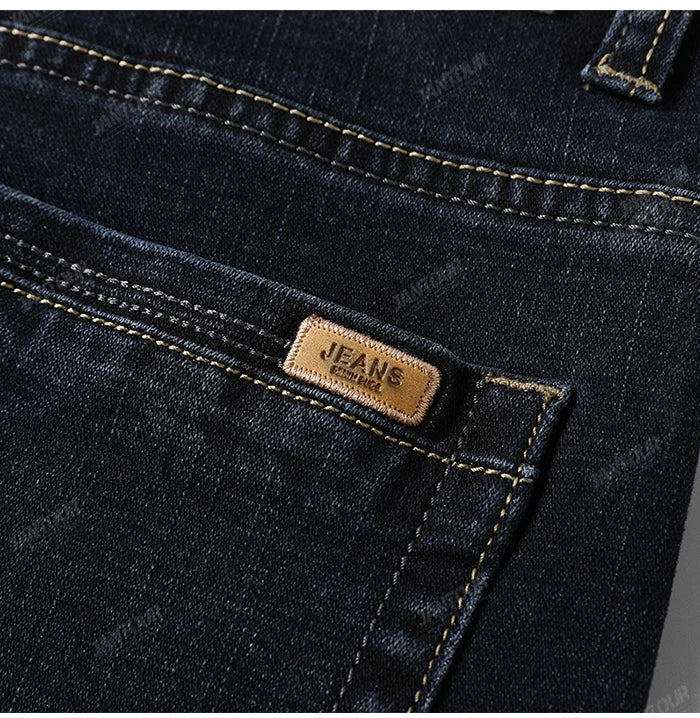 Baumwolle Herren Jeans Denim Hosen Marke Klassische Kleidung Overalls Gerade Hosen für Männer Schwarz Oversize Große Größe 35 40 42 44 46