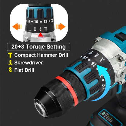 13 mm 480 N.M bürstenloser elektrischer Schlagbohrschrauber Akku-Bohrschrauber Elektroschrauber DIY-Treiber Elektrowerkzeug für Makita 18 V Akku-Pin