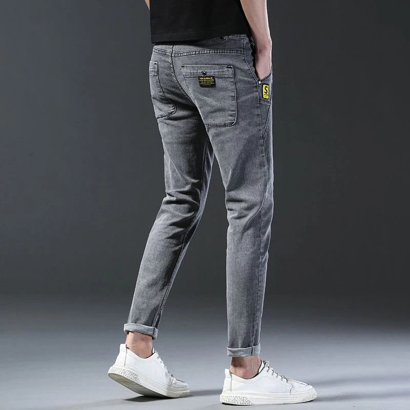 Men New Fashion Comfortable Slim Fit Jeans Male Loose Straight Smart Casual Denim Pants Regular Look Taller Elasticity Trousers.
