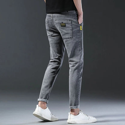 Men New Fashion Comfortable Slim Fit Jeans Male Loose Straight Smart Casual Denim Pants Regular Look Taller Elasticity Trousers.