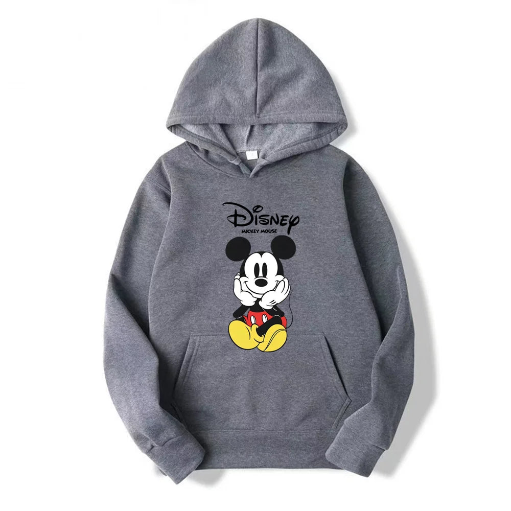 Disney Mickey Mouse Cartoon Cute Loose Hooded Hooded Hoodie Girl's Friend Couple Dress Casual Fashion Versatile Hoodie Top Coat.