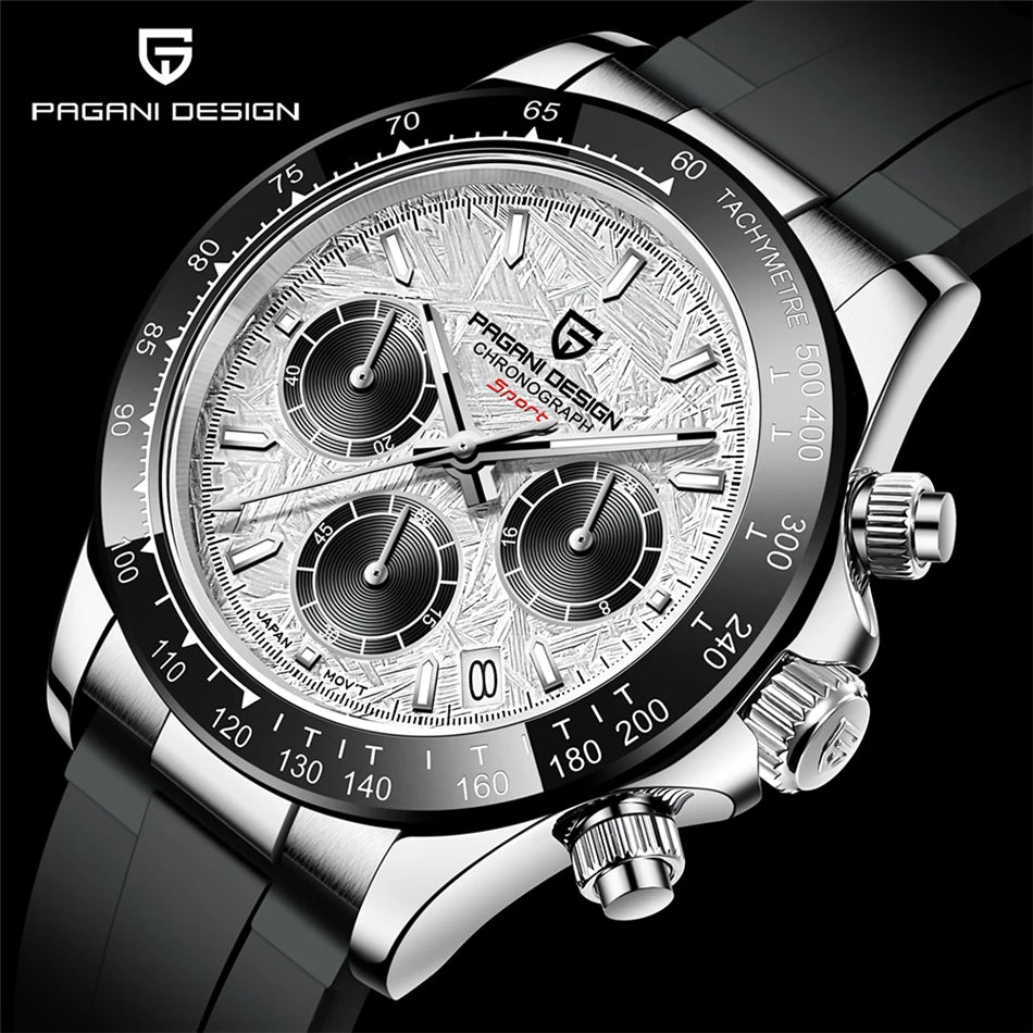 40mm New V2 PAGANI DESIGN Men's Quartz Watches Sapphire Retro Chronograph Stainless Steel Waterproof Watch Men Relogio Masculino.