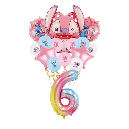 Disney Lilo Stitch Geburtstag Party Dekoration Kinder Stitch Thema Geschirr Set Engel Luftballons Happy Banner Zubehör für Mädchen zugunsten.
