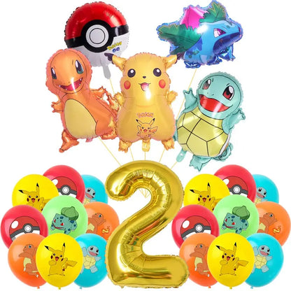 Pokemon Thema Geburtstag Party Dekoration Lieferungen Cartoon Pokemon Gehen Geschirr Tassen Teller Pikachu Ballon Für Baby Dusche Gefälligkeiten