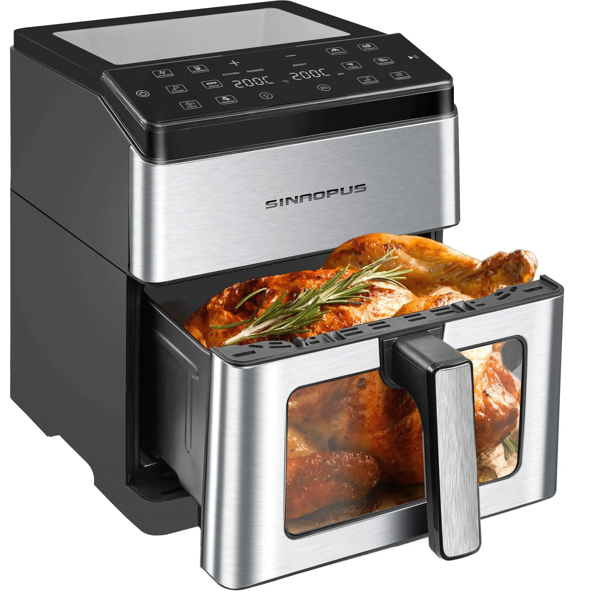 8L Electric Hot Fryer Oven Oilless Cooker Multi Function Air Fryers Smart Machine Viewing Window & LED Touch Control,Top Cheap.