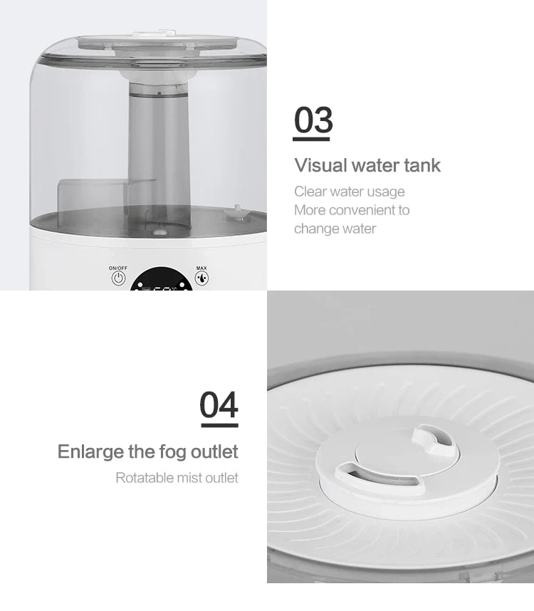 KINSCOTER 3L Air Humidifier Professional Large Capacity Home Humidifier Plant Mist Aroma Diffuser with Remote Control Timer.