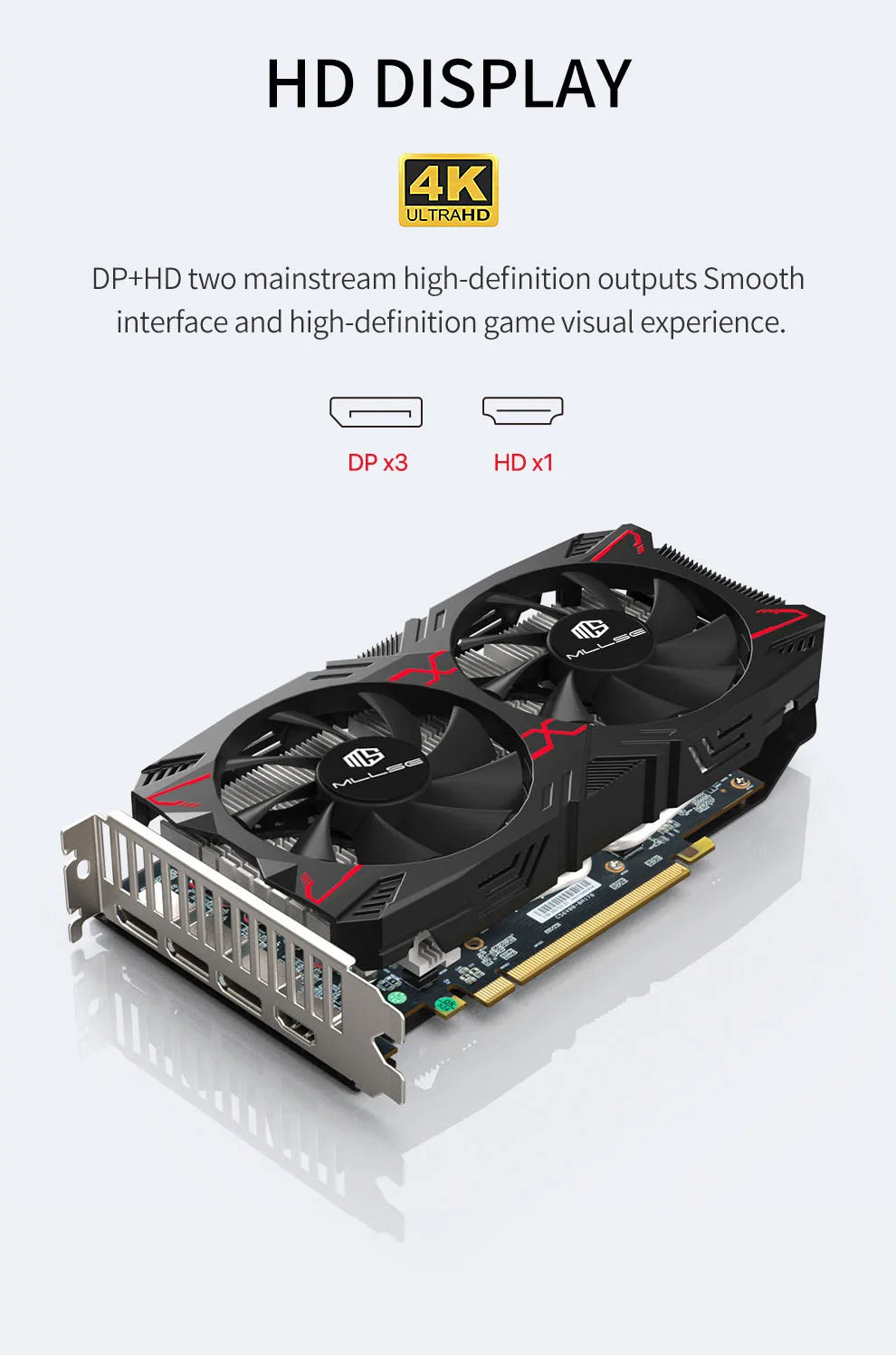 MLLSE AMD RX5500XT 8G Gaming Graphics Card 8GB 128Bit GDDR6 PCI-E 4.0×8 GPU Radeon rx5500xt 8gb game Video Cards Placa de vídeo.