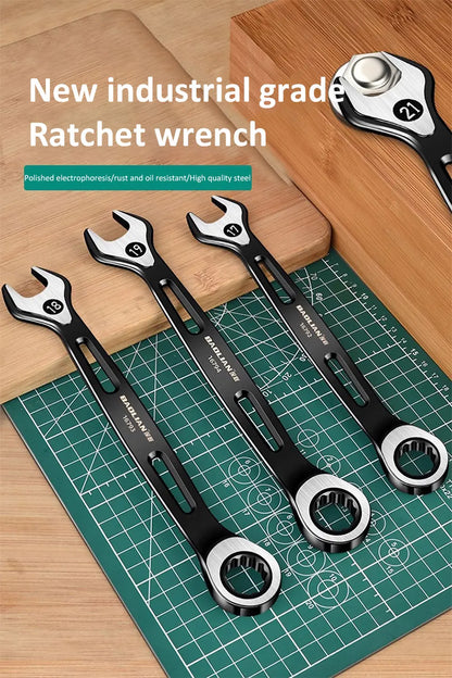 1PC 6-22mm Kombination Ratsche Dual-zweck Schlüssel Metric Universal Spanner arbeitssparende Anti Slip reparatur Werkzeug Hand Werkzeug
