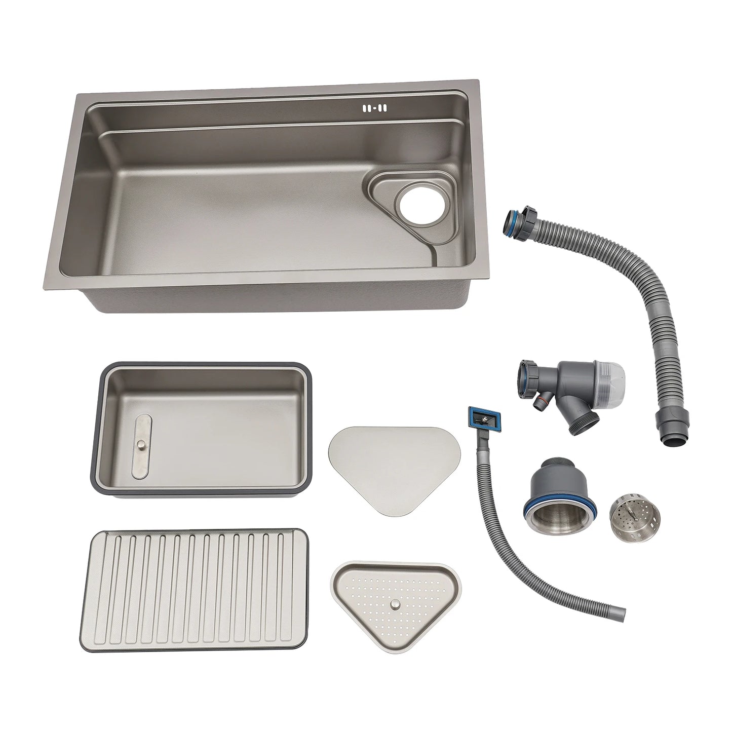 Geräuscharmes, modernes Küchenspülbecken aus Edelstahl mit Überlaufschutzloch, leicht zu reinigende Küchenanlagen