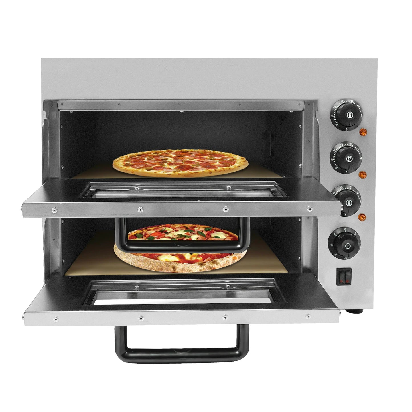 3000 W Pizzaofen 2 Etagen Toaster Bäckerofen Edelstahl Elektrischer Pizzaofen Backmaschine Elektrischer Backofen Küche Micr