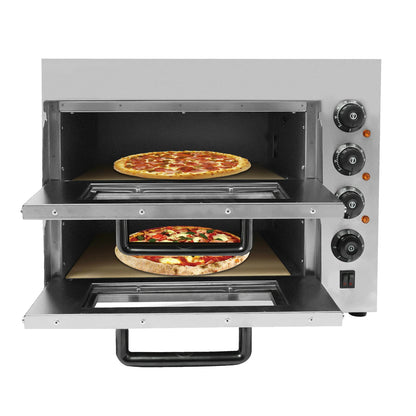 3000 W Pizzaofen 2 Etagen Toaster Bäckerofen Edelstahl Elektrischer Pizzaofen Backmaschine Elektrischer Backofen Küche Micr