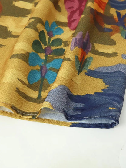 2025 herbst Frau Elegante O Neck A-Line Maxi Kleid Sommer Vintage Elegante Chic Frauen Elastische Büste Kleid Drucken Lange Plissee kleid.