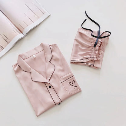 Sommer Kurzarm Pyjamas Frauen Eis Seide Dünne Stil Student Lose Große Nette Hause Kleidung Zwei Stück Set Pyjamas sommer.