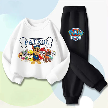 PAW Patrol Boys Long Sleeved Pullover Long Pant Two Piece Set Spring New Children's Hoodies Set Kids Casual Sweatsuit.