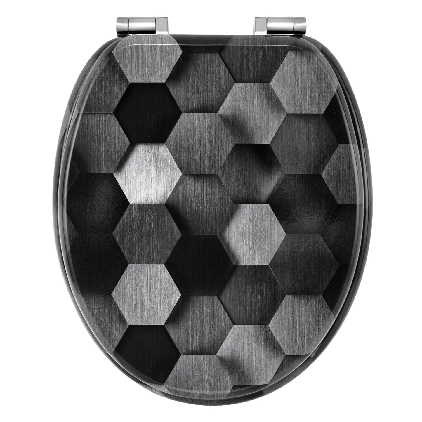 O-förmiger Toilettensitz, verstellbare Scharniere, Toilettendeckel mit Motiv, Soft-Close-Mechanismus für Badezimmer