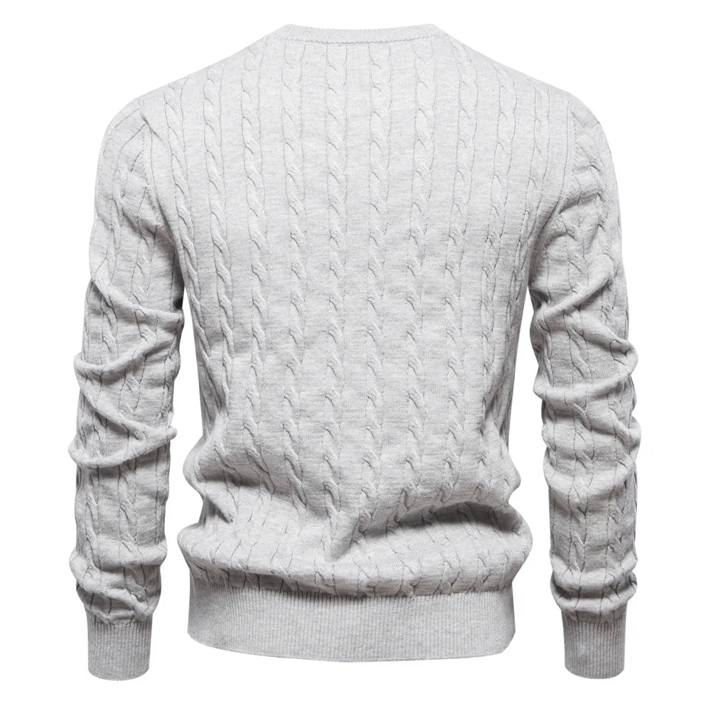 2024 High-quality Men's Sweater Pullover New Deer Embroidery Solid Color Knitted Sweater Men's Knit Sweaters  Men Clothing.