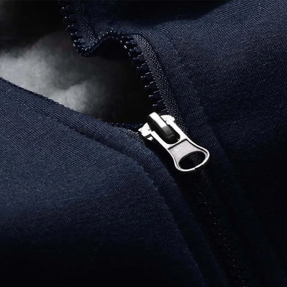 2023 New Winter Thick Men Sports Suit Tracksuit Hooded Sportswear Zipper Cardigan Hooded Woolen Trousers Pants Casual Men Set.