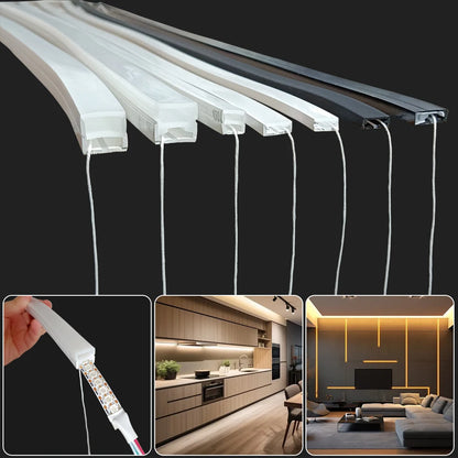 Waterproof Silicone Neon Cover Tube Flexible Soft Silica Gel for WS2811 WS2812B 5050 COB LED Strip Light Multiple Length 1m-5m.