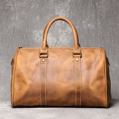Vintage Herren Rindsleder Business Kurzstrecken tragen Handgepäck taschen große Kapazität Reisetasche einfache Umhängetaschen.