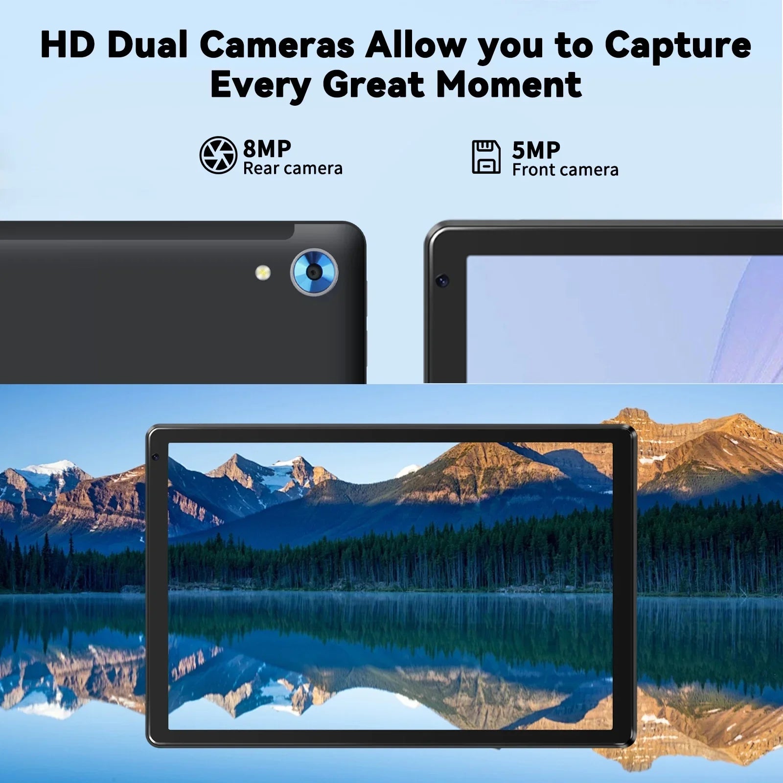 URAO C108 10 Inch Tablets Android 14 A523 Octa Core Tablet 14GB+128GB 1 TB Expansion WiFi 6 5MP+8MP Camera Keyboard Mouse Set.